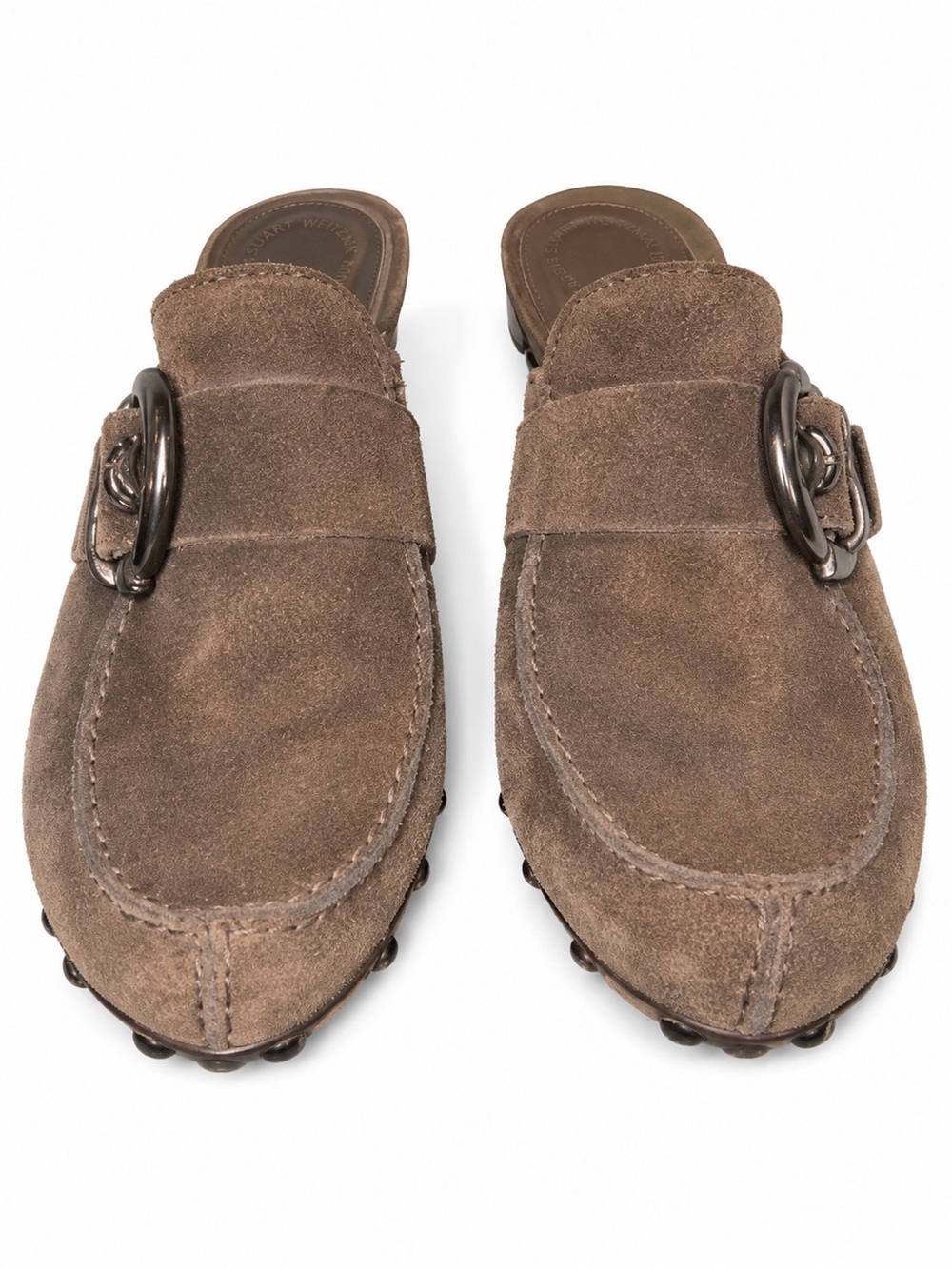 Stuart Weitzman Brown Suede Heeled Mules